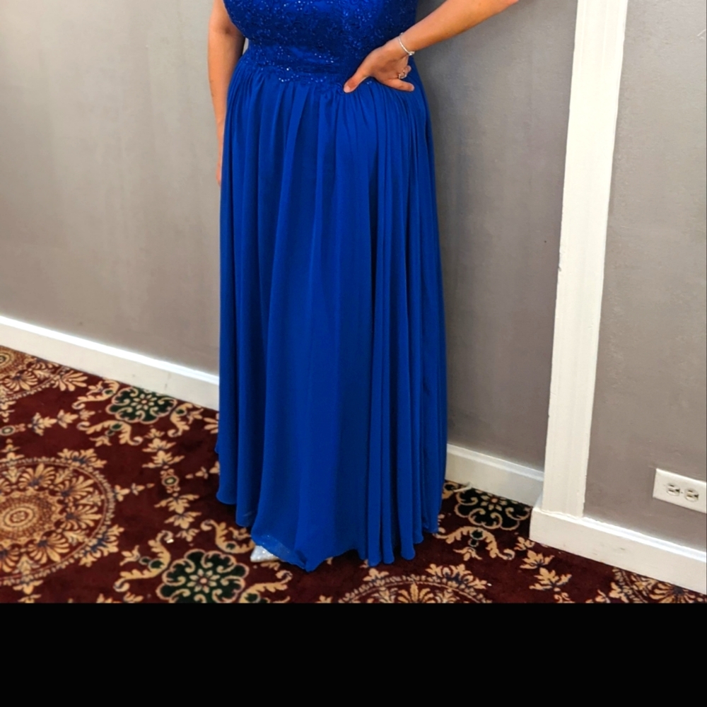 Beautiful blue plus size evening gown